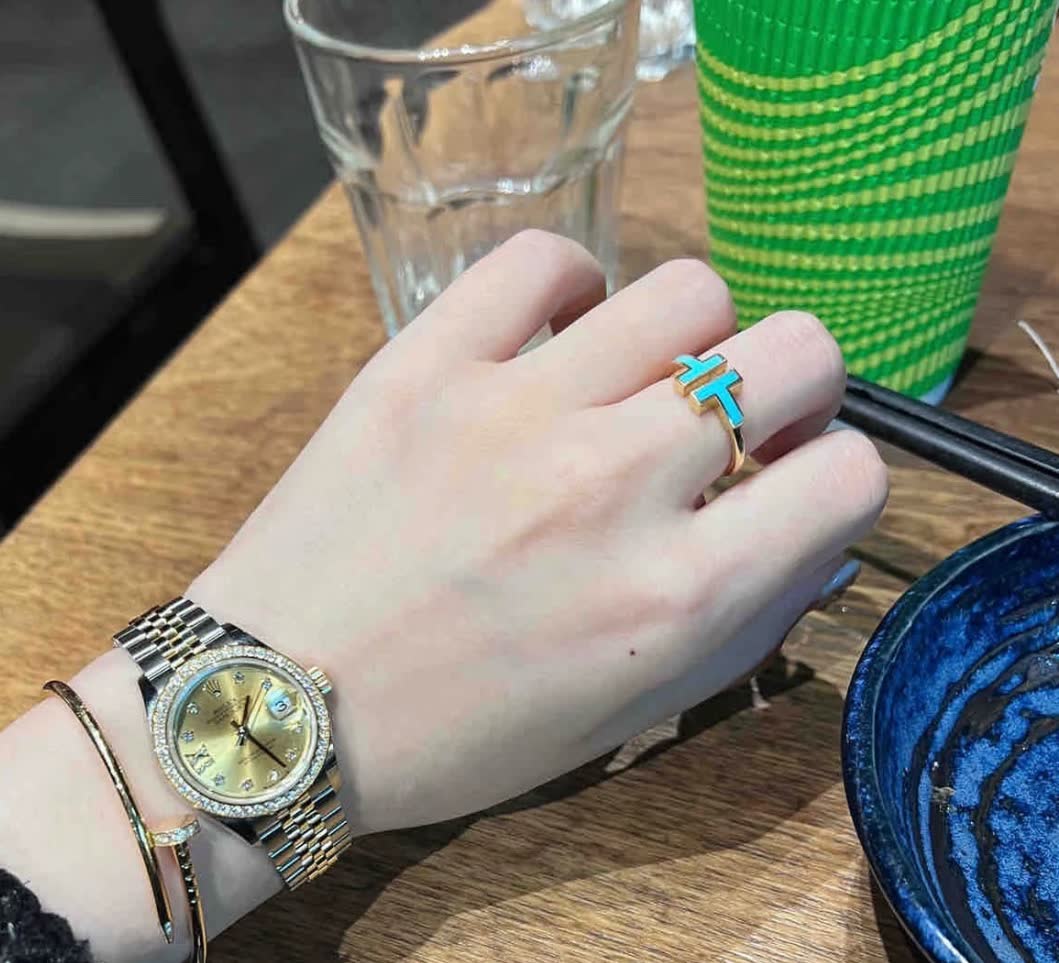 Tiffany & Co. Blue Enamel Ring
